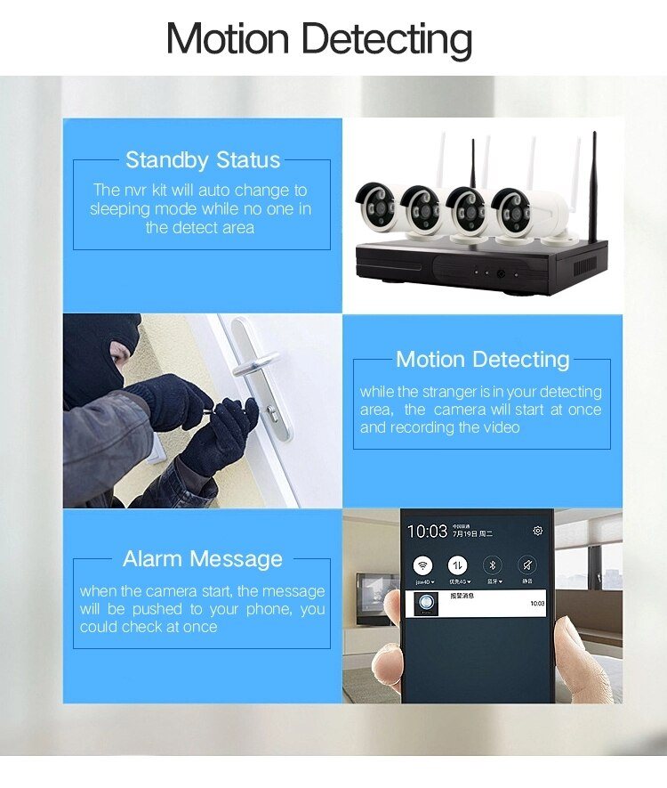 Kit De 4 Cámaras Inalámbricas con Dvr  Monitoreo (Seguridad Exterior)