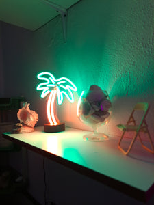 Palmera Playera Lámpara Decorativa Neón Flex (Material Fino)