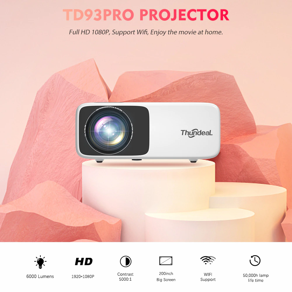 Proyector Thundeal TD93 Wifi Cinema Full HD 4K (Multi-Screen Versión)