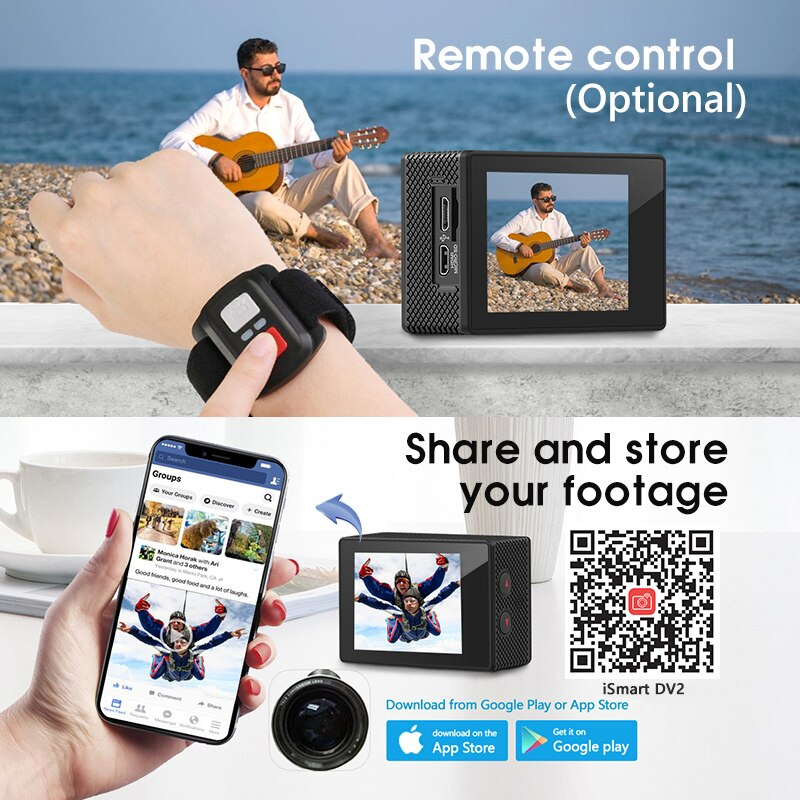 Cámara de Acción Tipo Go Pro H9R H9 Ultra HD, 4K (Resistente al Agua)