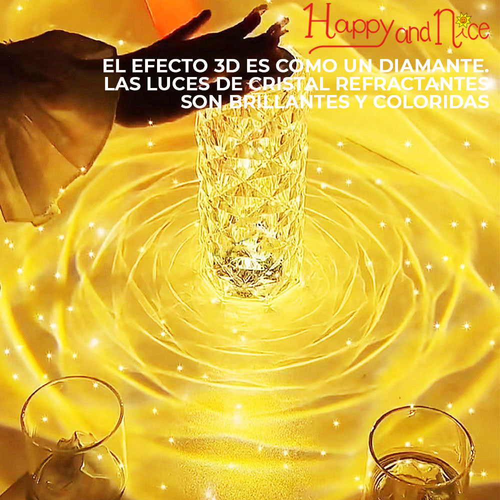 Lámpara Led Diamante de Cristal con Control 16 Colores
