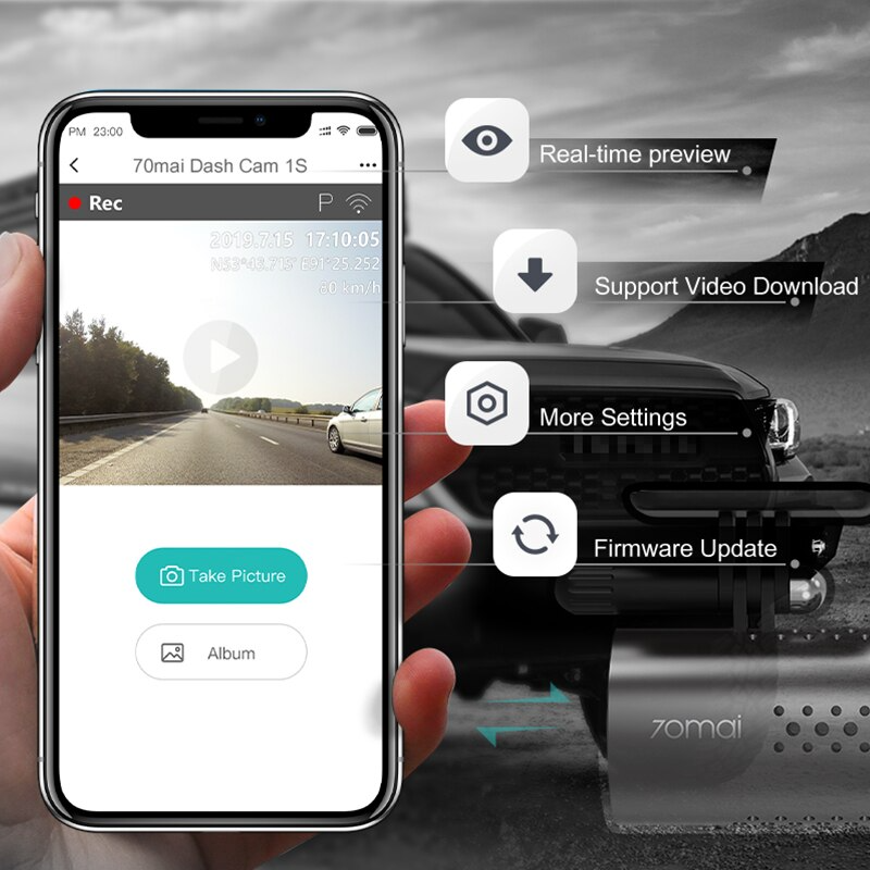 Cámara Inteligente 70mai Tablero de Auto AI Control de Voz (Full HD, Wifi)