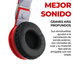 Auriculares Diadema Para Celular Cómodos (Color Rojo & Negro)