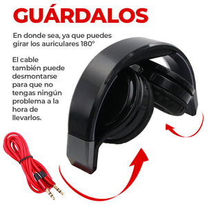 Auriculares Diadema Para Celular Cómodos (Color Rojo & Negro)
