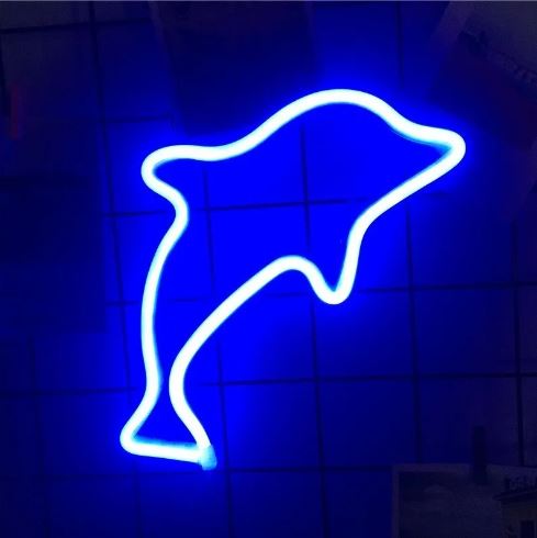 Lámpara Decorativa Neón Flex Delfín (Azul)