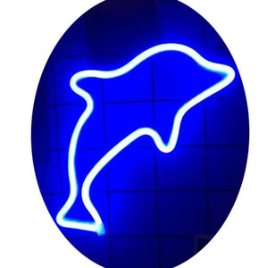 Lámpara Decorativa Neón Flex Delfín (Azul)