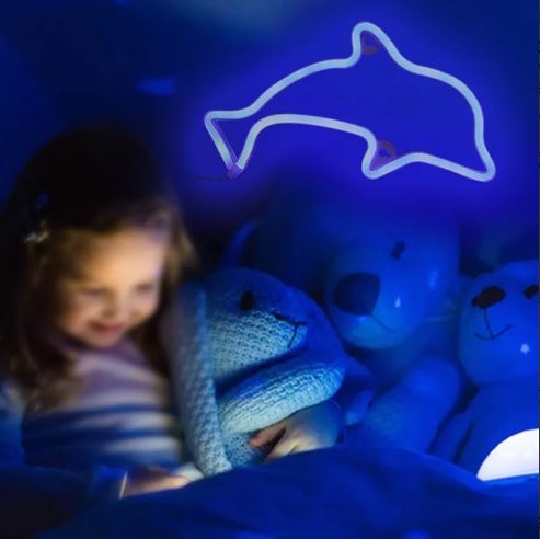 Lámpara Decorativa Neón Flex Delfín (Azul)