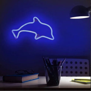 Lámpara Decorativa Neón Flex Delfín (Azul)