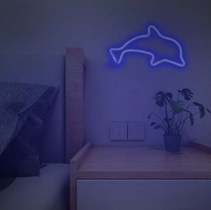 Lámpara Decorativa Neón Flex Delfín (Azul)