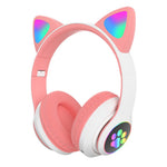 Cargar imagen en el visor de la galería, Hermosos Audífonos Diadema Gato Bluetooth 5.0 con Divertidas Luces Led
