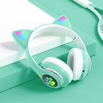 Cargar imagen en el visor de la galería, Hermosos Audífonos Diadema Gato Bluetooth 5.0 con Divertidas Luces Led
