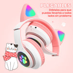 Cargar imagen en el visor de la galería, Hermosos Audífonos Diadema Gato Bluetooth 5.0 con Divertidas Luces Led
