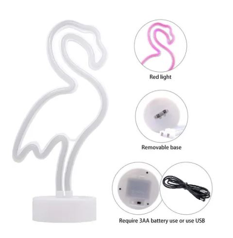 Lámpara Decorativa Neón Flex Flamenco (Rosa)
