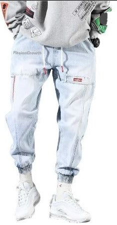 Pantalones Jeans Harem corte Cargo Holgado Informal (Marca FissionGrowth)
