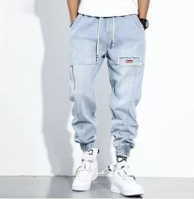 Pantalones Jeans Harem corte Cargo Holgado Informal (Marca FissionGrowth)