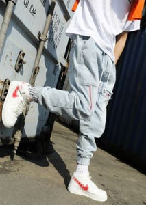Pantalones Jeans Harem corte Cargo Holgado Informal (Marca FissionGrowth)