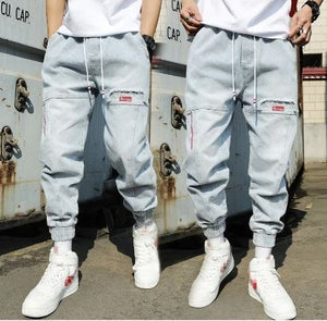 Pantalones Jeans Harem corte Cargo Holgado Informal (Marca FissionGrowth)