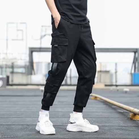 Pantalones Jogger Urban Harem Originales Marca Keejoin (Bolsillos con Cintas)