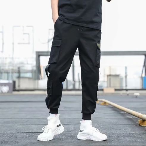 Pantalones Jogger Urban Harem Originales Marca Keejoin (Bolsillos con Cintas)