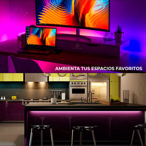 Increíbles Tiras de Luz LED 5050 RGB Flexibles App Bluetooth Control (5 - 30M)