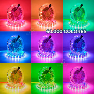 Increíbles Tiras de Luz LED 5050 RGB Flexibles App Bluetooth Control (5 - 30M)