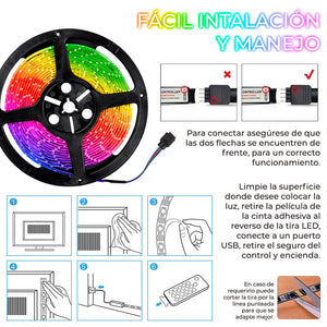 Luces LED Antiniebla 5050 5V Flexibles Para Auto u Oficina (5m)