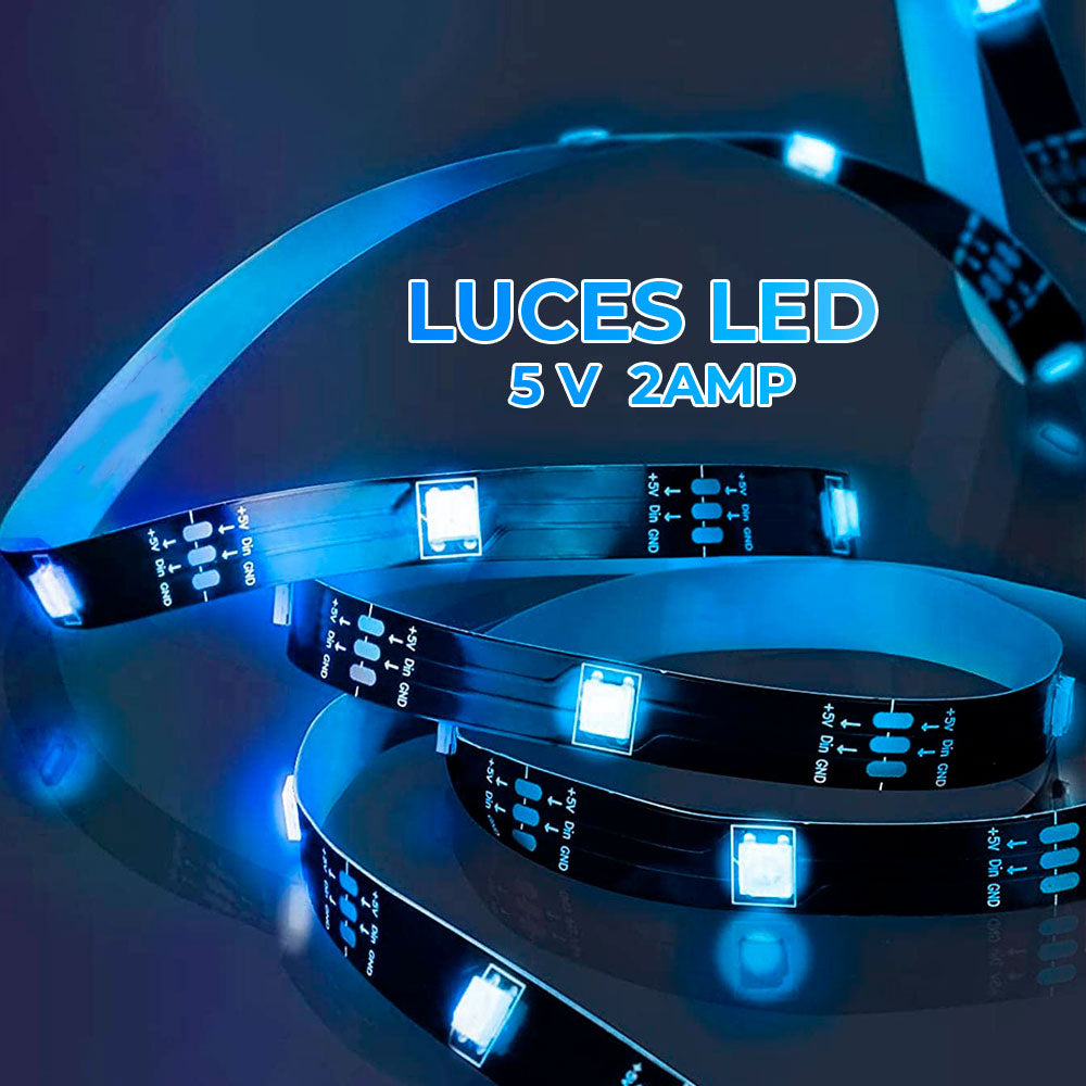 Luces LED Antiniebla 5050 5V Flexibles Para Auto u Oficina (5m)