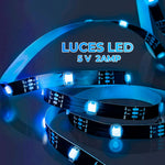 Cargar imagen en el visor de la galería, Luces LED Antiniebla 5050 5V Flexibles Para Auto u Oficina (5m)
