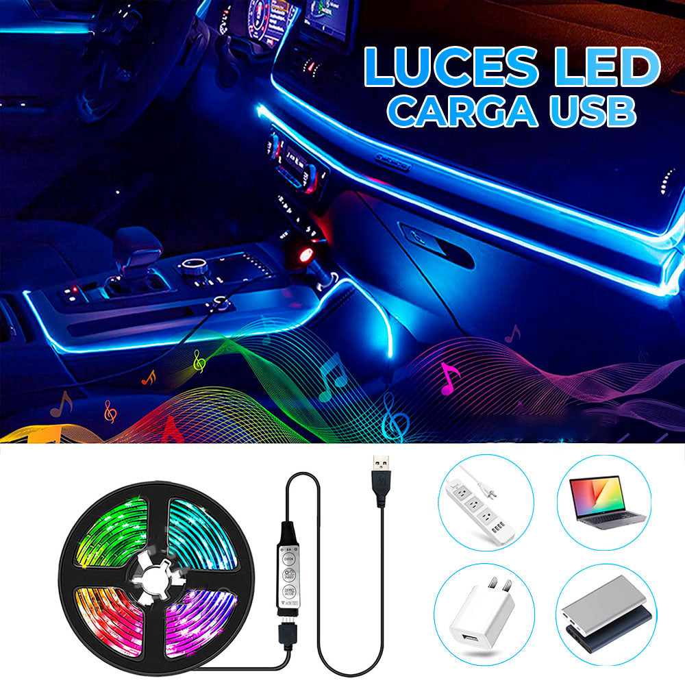 Luces LED Antiniebla 5050 5V Flexibles Para Auto u Oficina (5m)