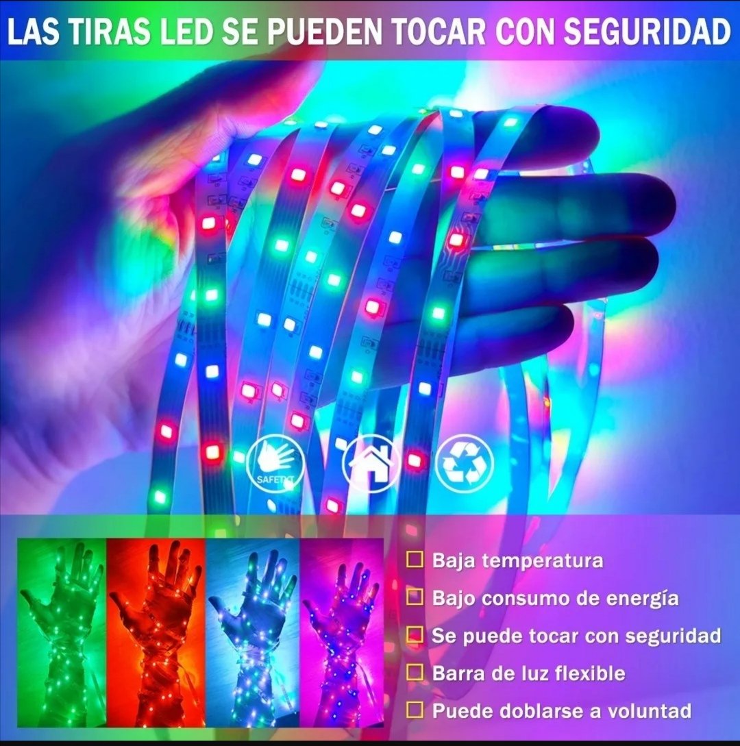 Increíbles Tiras de Luz LED 5050 Flexibles Control RGB (2, 5, 7m)