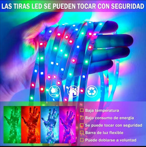 Increíbles Tiras de Luz LED 5050 Flexibles Control RGB (2, 5, 7m)