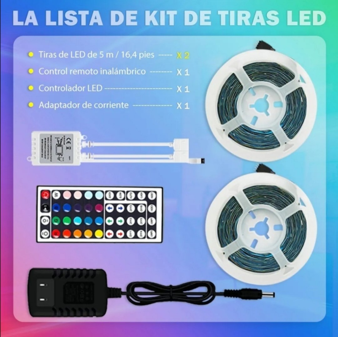Increíbles Tiras de Luz LED 5050 Flexibles Control RGB (2, 5, 7m)