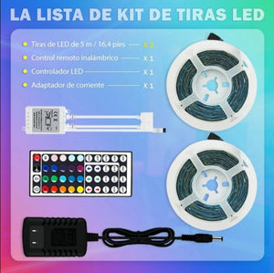 Increíbles Tiras de Luz LED 5050 Flexibles Control RGB (2, 5, 7m)