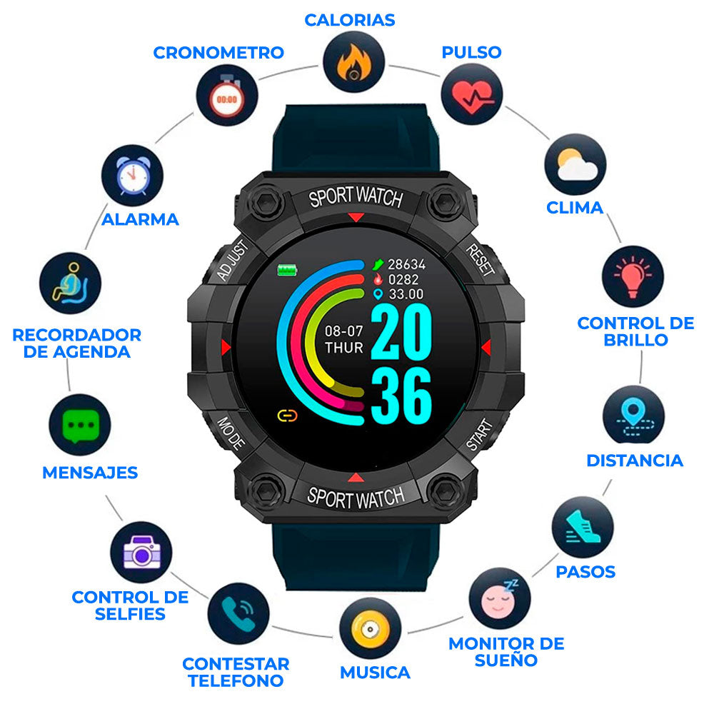 Nuevo Reloj Inteligente Smartwatch Deportivo Uso Rudo (Resistente al Agua)