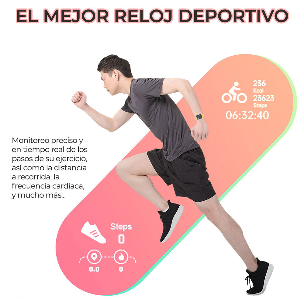 Súper Reloj Inteligente Smartwatch Deportivo (Resistente al Agua)