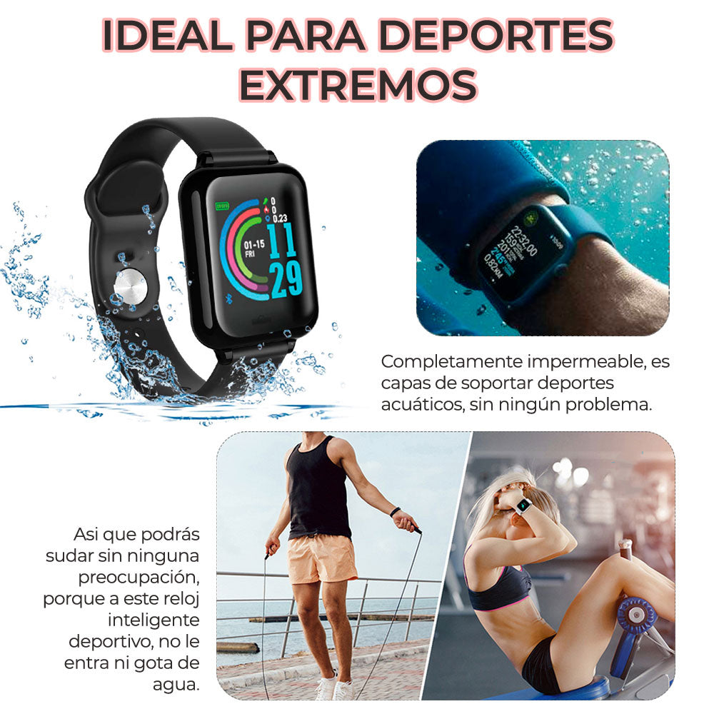 Súper Reloj Inteligente Smartwatch Deportivo (Resistente al Agua)