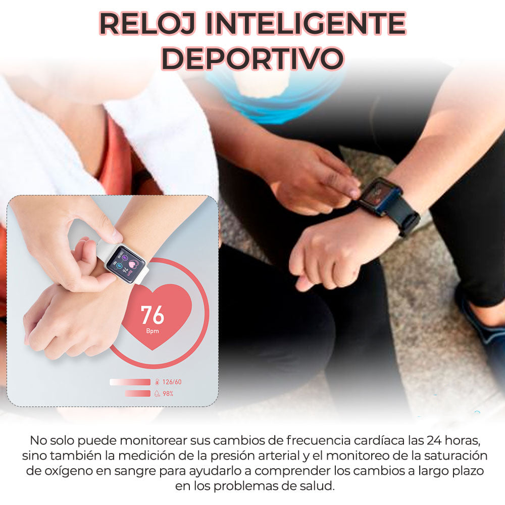 Súper Reloj Inteligente Smartwatch Deportivo (Resistente al Agua)