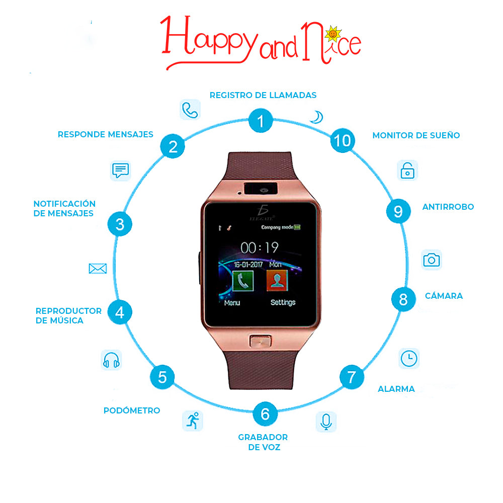 Increíble Reloj Inteligente Smartwatch con Cámara (Resistente al Agua)