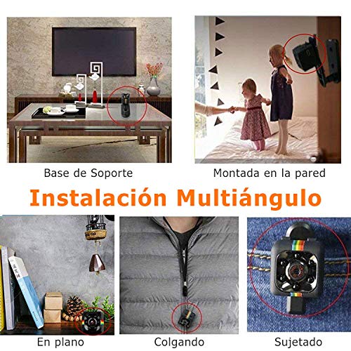 Mini-Cámara Avanzada Espía HD Monitoreo Celular (Base Incluida)