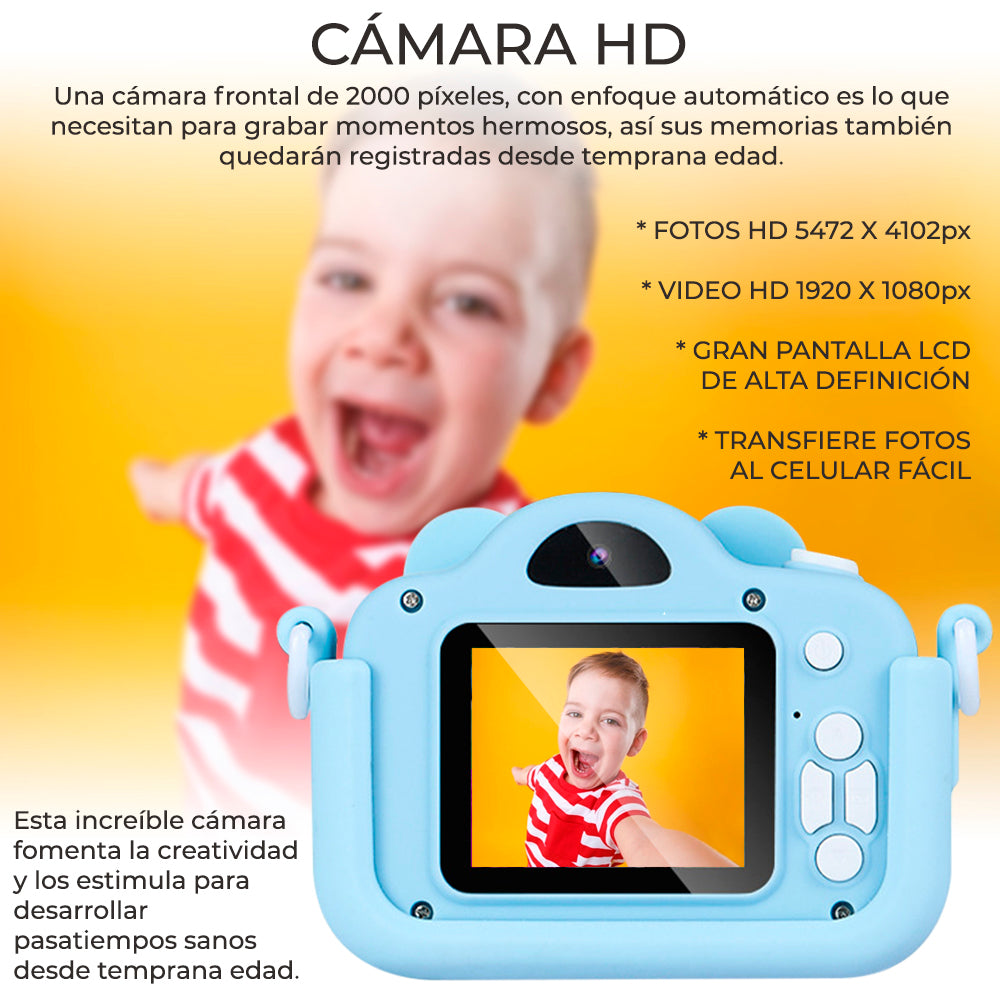 Cámara Digital Ratón Para Niños Uso Rudo Full Hd Fotos Video 1080P
