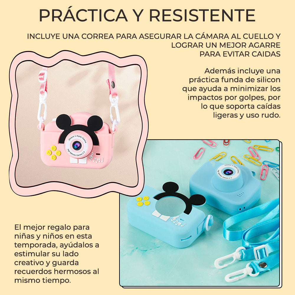 Cámara Digital Ratón Para Niños Uso Rudo Full Hd Fotos Video 1080P