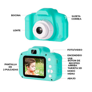 Cámara Digital Para Niños Uso Rudo Full Hd Fotos Video 1080P