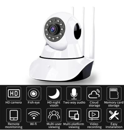 Cámara de Seguridad Vigilancia Inteligente 360º (Monitoreada Teléfono Móvil)