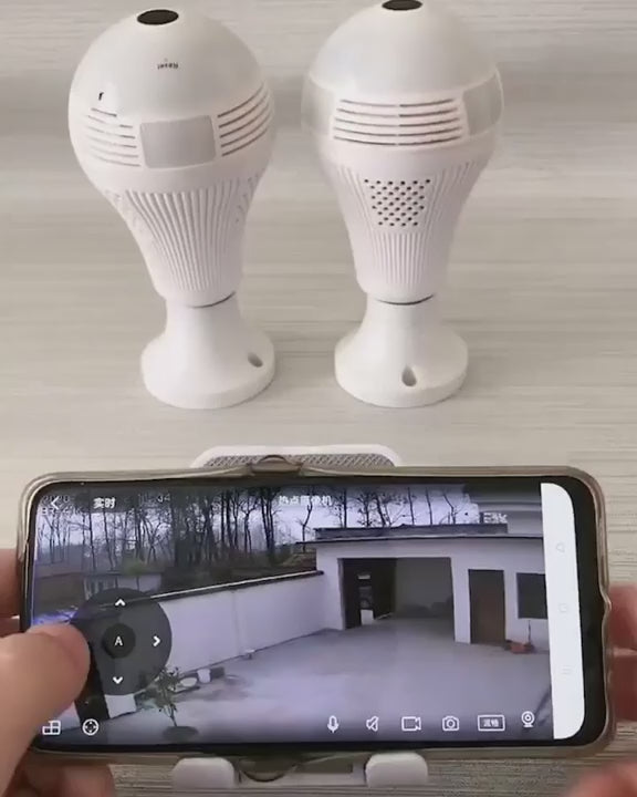 Cámara de Seguridad Bombilla Eléctrica Inteligente 360º (Monitoreada Móvil)