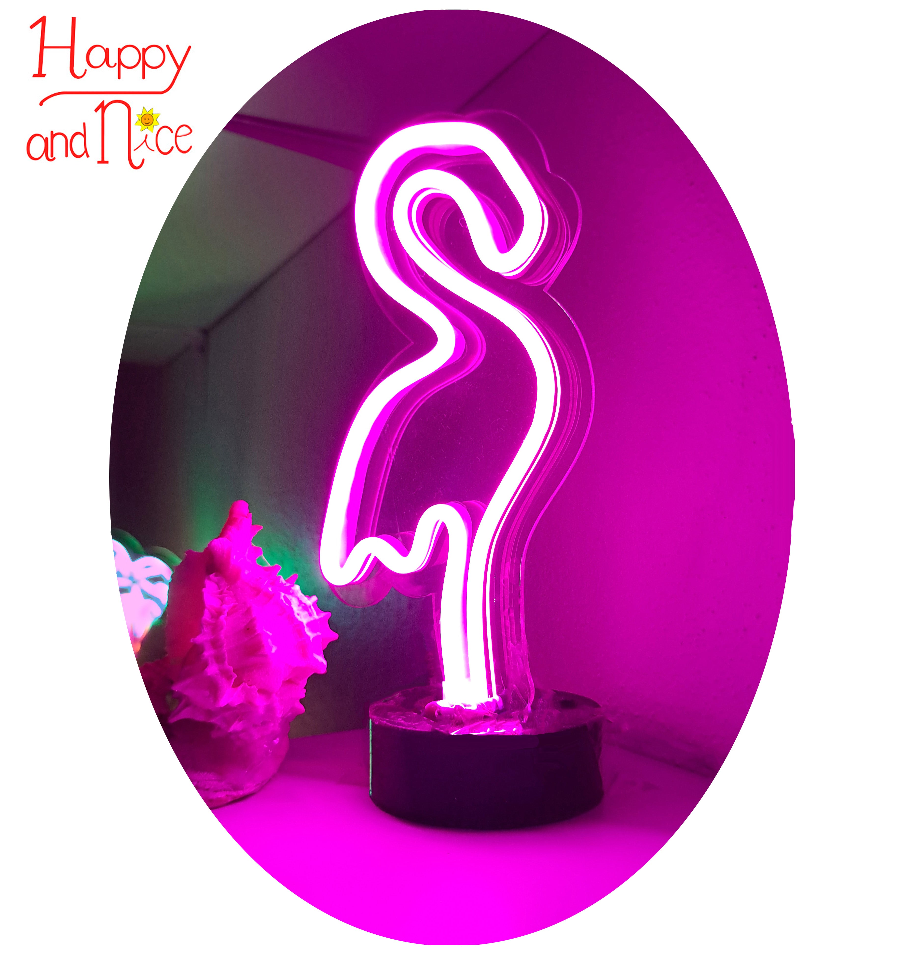 Lámpara Flamenco Luz Neón Flex Decorativa Rosa (Material Fino)